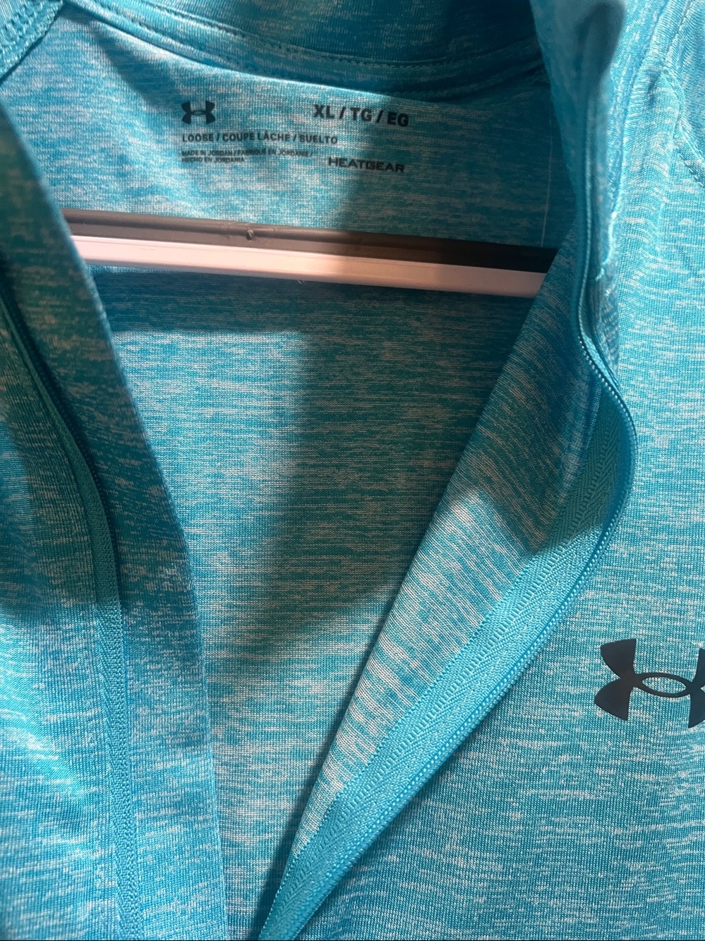 Under Armour ladies Teal Heather 1/2 -Zip Performance Pullover size x large - Picture 5 of 10